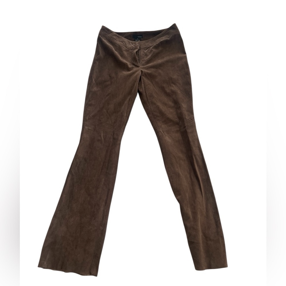 New suede brown flare leg pants
